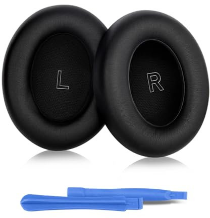 ELZO Ersatz Ersatzpolster Polster Ohrpolster für Bose QuietComfort (QC) Ultra Wireless Kopfhörer, Premium Ersatzpolster für Bose QC Ultra Wireless, Ersatz Ohrkissen Over-Ear Headphones, Schwarz
