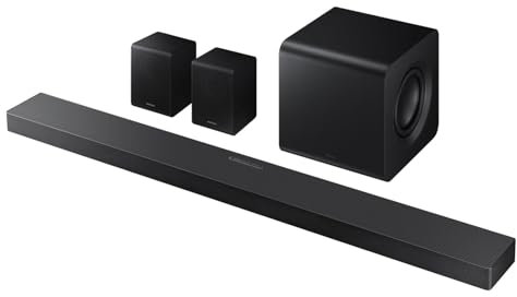 Samsung Soundbar HW-QS750F/ZF Serie QS, 10 Speaker, Wireless, Convertible, Dolby 5.1ch, Audio a 5.1.3 Canali, DTS Virtual:X, Surround Sound Expansion, Q-Simphony,Titan Black, 2025, 5.1.2 CANALI