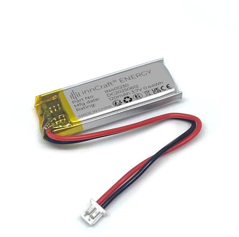 Lithium Polymer Akku innCraft Energy 120mAh 3.7V, 30x12x4 Modell 401230 2P Molex 51021-020 1.25mm Anschluss