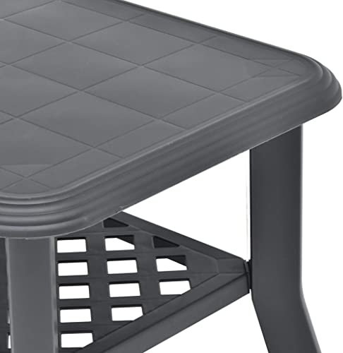 Plastik -Couchtisch, Anthrazit, Wetterfest, 90 X 60 X 46 cm, mit Lagerregal für den Täglichen Gebrauch Im Freien