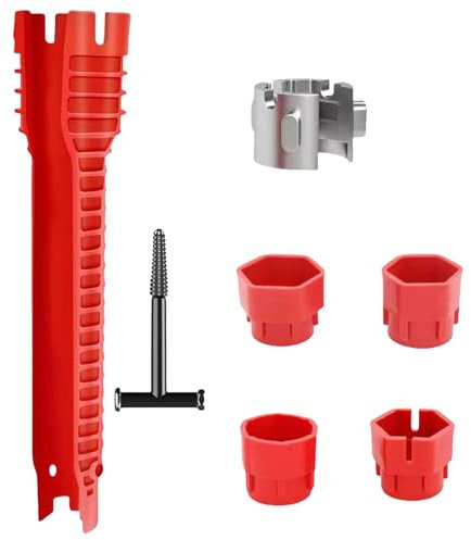 12 in 1 Tap Spanner Tool Set – Multi-Functional Faucet Wrench for Sink, Bathroom & Kitchen Plumbing, Backnut Tap Spanner for Tight Spaces, Pipe Tube Nut Tightening & Valve Removal Tool