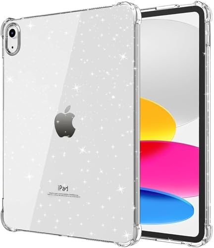 GALTD Clear Glitter Case for iPad (A16) 11th Generation 11 Inch/ 10th Generation 10.9 Inch (Models: 2025/2022), Slim Lightweight TPU Protective Shockproof Transparent Cover with Raised Edge, Glitter