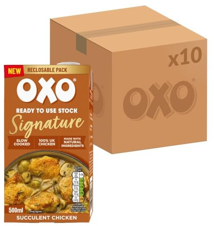 OXO Ready to Use Signature Chicken Stock, 500 ml (10-Pack) (1-Pack) | Rich Flavour, Nutritious Goodness, Versatile for Soups & Sauces, Ready to Use, Premium Quality Ingredients