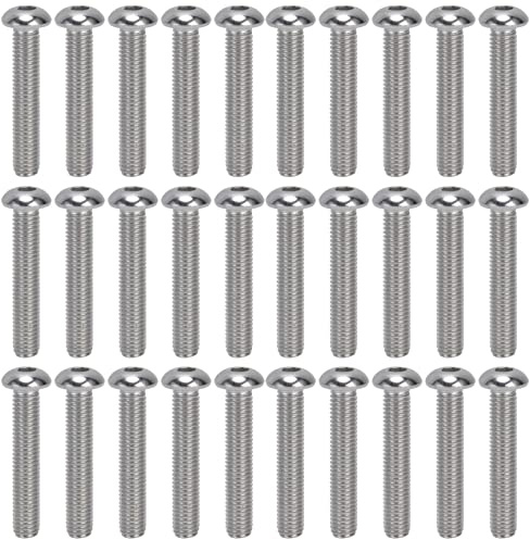 Juego de 30 tornillos de cabeza hexagonal con ranura, sujetadores de rosca gruesa A2 de acero inoxidable M10x1.5, tornillos de cabeza hueca con ranura estándar ISO9730 para (M10*55)