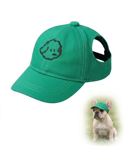 DLPRK Haustier-Baseballkappe für Hunde und Katzen, Sommer-Sonnenhut, Verstellbar, für Outdoor-Reisen und Sport (grün)