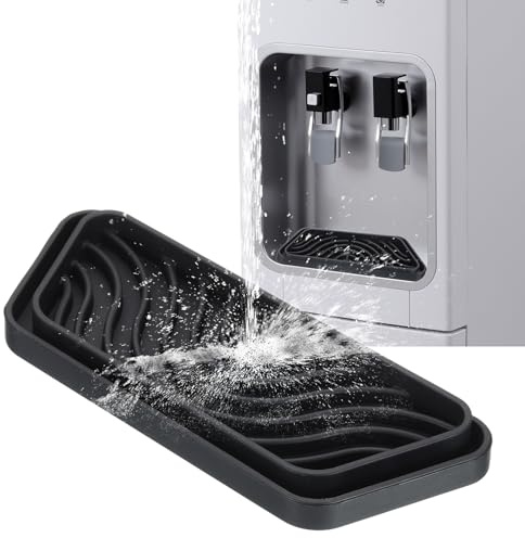 Nexarelle Rectangular Refrigerator Drip Catcher - Non-Slip Silicone Mini Dispenser Drip Collector Fridge Spills Water Pad Catch Basin for Drainage, Black