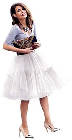 FOLOBE Gonna a Balze in Tulle da Balletto per Donna Gonna tutù a Strati | Sottogonna, Sottoveste, Linea ad A, Vita elasticizzata, Matrimonio, Compleanno, Principessa, Cosplay, Festa, Casual