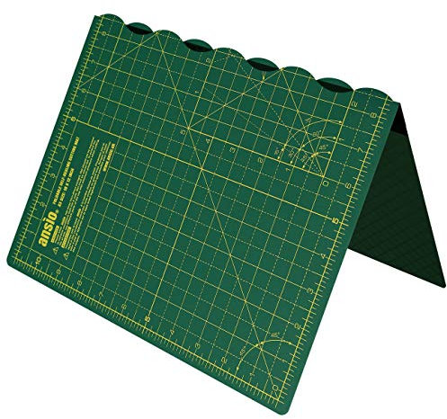 ANSIO Craft Cutting mat A3 Self Healing Foldable Cutting Mat - Quilting, Sewing, Scrapbooking, Fabric & Papercraft - Imperial 17 Inch x 11 Inch - Green