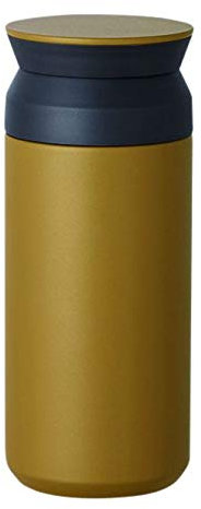 Kinto Reisebecher 350 ml/500 ml, Wasserflasche, vakuumisolierte Thermosflasche, Sportflasche, edelstahl, Coyote, 350ml