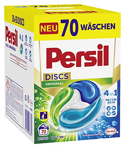 Persil 4in1 Vollwaschmittel - Discs für Universal-Wäsche, 70 Waschladungen (1,75 kg), Duftstoffe, optimale Faserschonung, für Maschinenwäsche