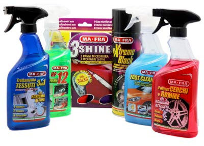 KIT MAFRA 6 articoli per la cura della tua auto interni ed esterni