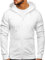 BOLF Herren Kapuzenpullover Hoodie Sweatshirt mit Kapuze Reißverschluss Pullover Pulli Langarmshirt Freizeit Sport Fitness Outdoor Casual Style 2008 Weiss XL [1A1]