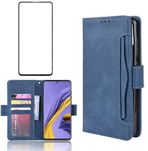 Asuwish Coque pour Samsung Galaxy A02s Portefeuille avec Verre Trempé et Porte Carte PU Cuir à Clapet Étui Housse Support Robuste Simple Cordon A 02s M02s F02s AO2s Téléphone Case Femme Homme Noir