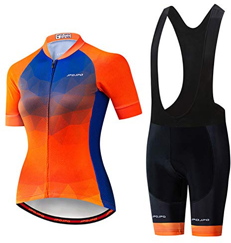 Radtrikot Damen Set Kurzarm Sommer Rennrad Trikot Set Damen Radbekleidung Fahrradbekleidung 4D Gel Gepolstert Fahrradtrikot Set