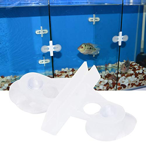 Divisor de Acuario, 40PCS PVC Sucker Clip Sheet Holder Ventosa Acuario Acuario Ventosas Separador Junta Divisor Clip de Soporte(Blanco)