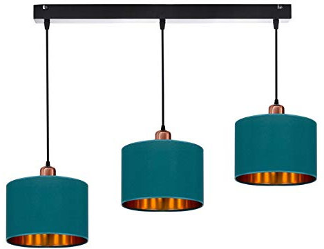 Home Deco Deckenlampe Türkis Lampe Leuchte Vintage Modern E27 Designerlauchte 3-flammig N230-H3