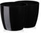 Tymar Blumentopf, 2er-Pack, Runde Form, Übertopf (Schwarz, ø 28 cm)