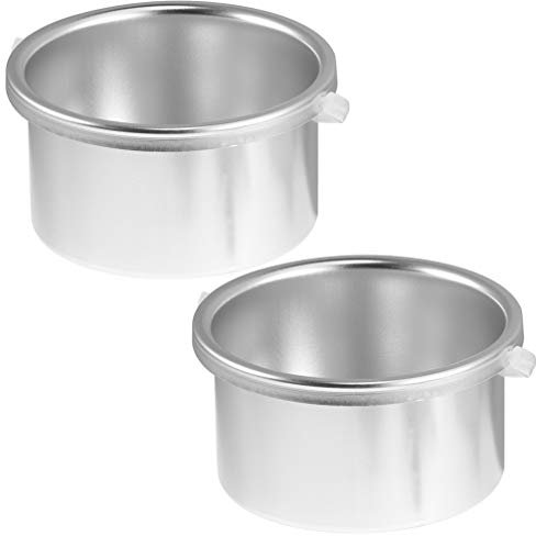 Scicalife Wax Warmer Inner Pot Portable Salon Pot Electric Hot Wax Warmer Heater Pot Facial Skin Hair Removal Spa Tool Pratical Wax Depilatory Machine (2pcs Silver)