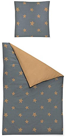 Irisette Bettwäsche Feinbiber Gold Größe 155x220 cm (80x80 cm)