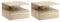 HOMCOM Lot de 2 Tables de Chevet murales - Lot de 2 Tables de Nuit - tiroir Coulissant, Niche, Plateau - en Bois Aspect chêne Clair et Noir