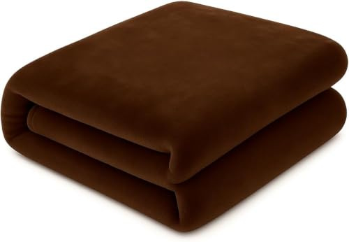 NIGHTZONE Luxury Faux Fur Mink Fleece Throw Over Sofa Bed Soft Warm Blanket (Chocolate, King (200 x 240 cm))