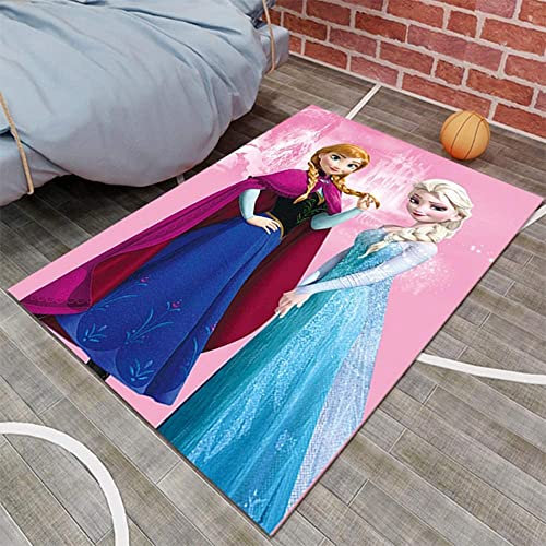 TONATO Kinderzimmer gefrorener Cartoon Teppichtür Matte Kinder Spielen Mat Anna ELSA Wohnzimmer Küche Schlafzimmer Teppich Wohnheimdekor,100 * 160cm