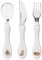LÄSSIG Juego de cubiertos para niños 3 piezas Tenedor Cuchara Cuchillo Acero inoxidable/Cutlery Little Mateys royal blue
