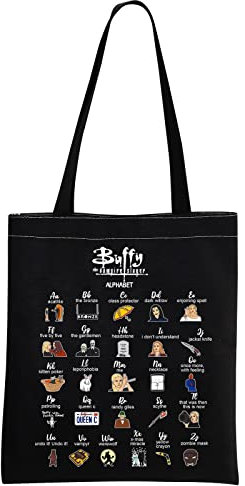 MNIGIU BTVS TV-Show inspiriertes Geschenk Buffy Vampir Geschenk Vampir Tragetasche BTVS Merchandise BTVS Fans Geschenk, Schwarz