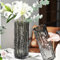 QEEYON Vase cylindrique en Verre Transparent Fait à la Main, 25 cm de Haut, Vase de Fleurs en Cristal pour Arrangements Floraux pour centres de Table, Salon, Cuisine, Bureau, Mariage