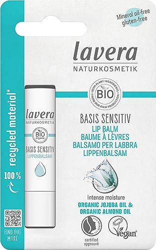 lavera Baume à lèvres basis sensitiv - pour lèvres sensibles - hydrate & apaise - à l'huile de jojoba bio & à l'huile d'amande bio - vegan