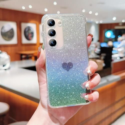 ATISIJIE Glitter Cover per Samsung Galaxy S21 FE,Custodia con Amore Cuore per Donna con Amore Cuore Motivo Antiurto AntiGraffio Protettiva Case per Samsung Galaxy S21 FE-Nero