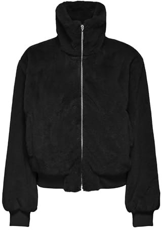 ONLY Damen ONLVENICE Faux FUR Bomber OTW Jacke, Schwarz, S