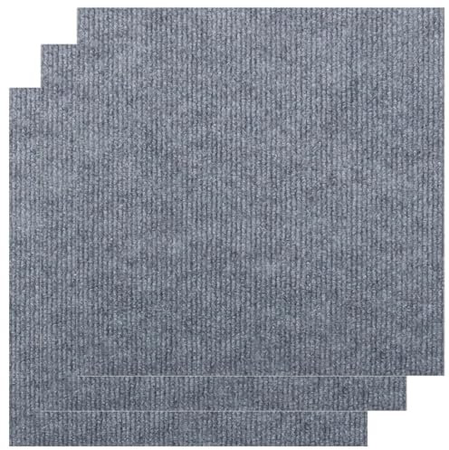 KAHEIGN 30Pcs Self Adhesive Carpet Tiles, 30CM x 30CM Easy to Peel and Stick Floor Tiles Non-Slip Hardwearing Carpet Tiles Squares Floor Covers for Office Living Room Bedroom (Grey)