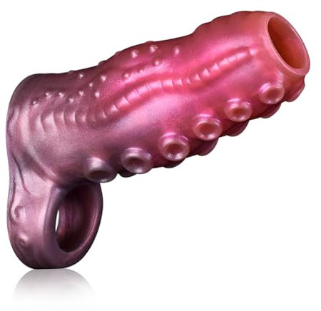 SXOVO Funda Pene Tentáculo, Funda para Pene Abierta con Anillo Testicular, Alargador de Pene Usable y Reutilizable, Sex Toys Retardante Eyaculación, Juguetes Eróticos para Pareja Sexuales (M)