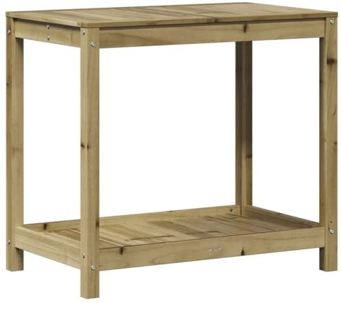 vidaXL Pflanztisch, Gärtnertisch mit Ablage, Blumentisch für Garten Balkon Terrasse, Gartentisch Arbeitstisch, 82,5x50x75cm Kiefernholz Imprägniert