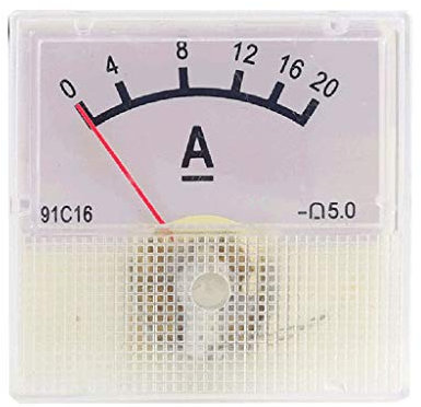 Analogico Corrente Pannello Meter per 0-20A Amperometro Quadrato Corrente Test Tipo Meccanico per Pannello Meter Amp Voltmetro 12v Marine