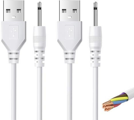 XdealCozyxc 2PCS 2.5mm DC Charger Cable, Vibrator Replacement Charger Cord for Universal Devices Power Adapter
