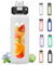 BLUEGO 700ml Trinkflasche Glas mit Strohhalm und Griff Auslaufsichere Wasserflasche mit Silikonhülle und Messskala Sport Glaswasserflasche BPA frei, Weiß