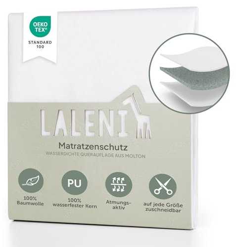 Laleni Inkontinenzunterlage wasserdicht & atmungsaktiv 70x100 cm für Babys | Molton Matratzenauflage 2er Set aus Baumwolle | Matratzenschoner | Inkontinenz Bettunterlage | Wickelauflage 70x100 cm