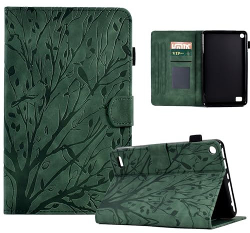 Schutzhülle für Kindle Fire 7 2019/2017/2015, 17,8 cm (7 Zoll), Fire 7 (9. / 7. / 5. Generation), Tablet-Hülle, sturzsicher, schützende Tablet-Hülle mit Kartenschlitz/automatischer