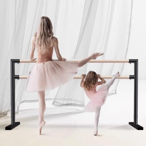 Barre de Danse Classique Barre de Ballet Portable Double Barre de Danse Autoportante pour Enfants Adultes Barre de Ballet pour Maison Studio Tubes d'acier pour Yoga,Stretching (105*60*105cm)