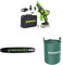 Greenworks 24V Mini Motosega 10cm a Batteria Senza Filo Con Batteria 2Ah, Barra a Catena e Sacco da Giardinaggio 120l