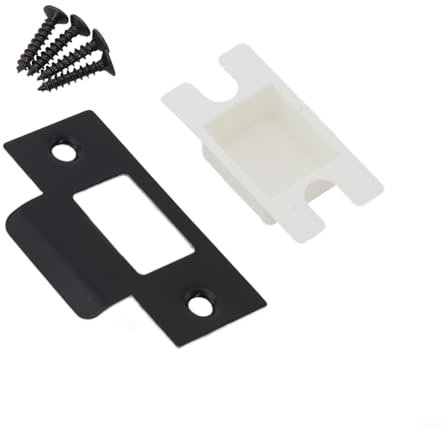 Besttoolifes Türverstärkungsplatte Garage Riegel Abdeckung Sicherheitsschloss Platte mit Schrauben Edelstahl Türschloss Reparaturplatte Passende Schrauben (schwarz)