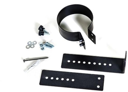 San Marco Collier de fixation murale réglable 80 mm (2 pièces) Noir