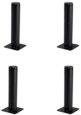 QWBDNMQP Lot de 4 Pieds centraux réglables, Pieds de Table, Pieds de canapé, Pieds de Meubles en métal à Monter soi-même, adaptés aux armoires, canapés, Tables Basses, Meubles TV et Autres