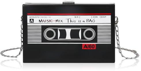 Schräge Schultertasche Radio, Vintage Radio Geformt Handtasche, Kassette Handtasche Retro Umhängetasche Damen, Kassetten Schultertasche, Radio Handtasche für 80er 90er Jahre Disco Party Dekoration