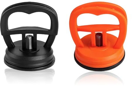 AJUNLKVDR 2 Pcs Ventouse Carrosserie,Ventouse Debosselageventouse de Debosselage,Voiture pour Outil,A Bosses Débosselage,Extracteur Kit Main,Outils de Voiture avec Poignée(Une Orange et Une Noire)
