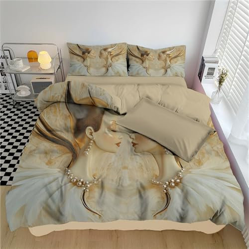 ZISTRCBAO Bettwäsche 260 * 230cm Zeichentrick Figuren Wende Bettwäsche Set,Korn Microfaser Bettbezug mit Reißverschluss und 2 Kissenbezug