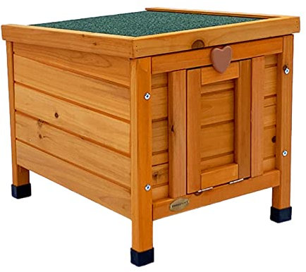 WOTZOV Hasenstall für den Innenbereich für 2 Hasen – wetterfester Haustierkäfig aus Holz, Kaninchenstall für Kaninchen, Meerschweinchen, Kleintiere, Katzenunterstand für draußen，Brown 1