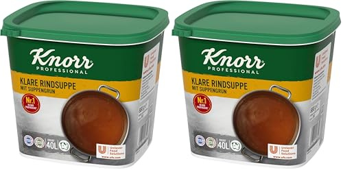 Knorr klare Rindsuppe mit Suppengrün (Rinderbrühe nach bewährter Rezeptur) 2er Pack (1 x 0,88 kg)